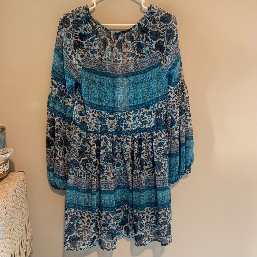 SMYM Sienna Swing Tunic Mini Dress in Blue Paisley - Picture 11 of 16